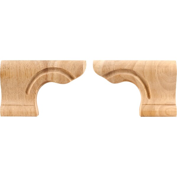 6 Wx1-1/8Dx4H Maple Right Rounded Pedestal Foot